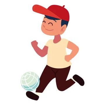Boy playing with ball Stock Illustration