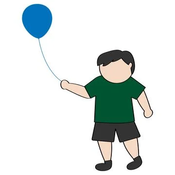 Boy playing ballon vector Stock Illustration