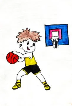Boy playing basketball Stock Illustration