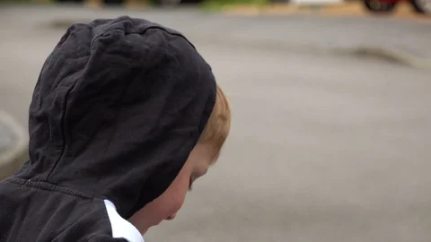 Boy playing on bicycle Stock Footage 89488763
