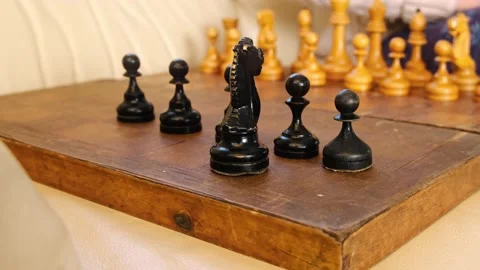 A boy playing chess with himself Video stock 150375425
