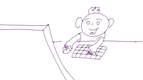 Boy playing computer with a first-person shooter video game 库存影片 111522051