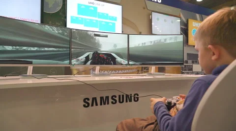 Boy Playing in the Computer Game. in the Hands Holding a Game Pad Stock Footage 68386755