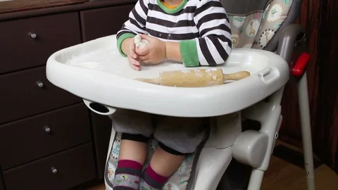 Boy playing with dough 스톡 동영상 100467844