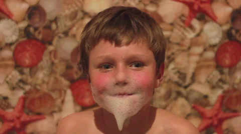Boy Playing with Foam 1 Stock-Footage 32906760