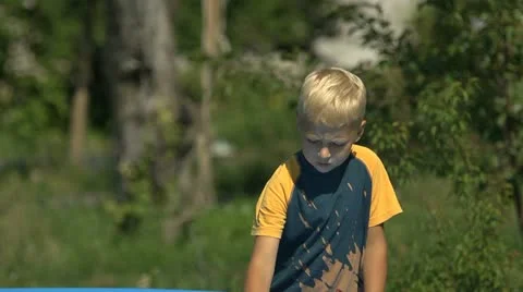 Boy playing Stock Footage 11817759