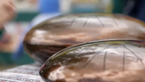 Boy playing on glucofone Video stock 103863031