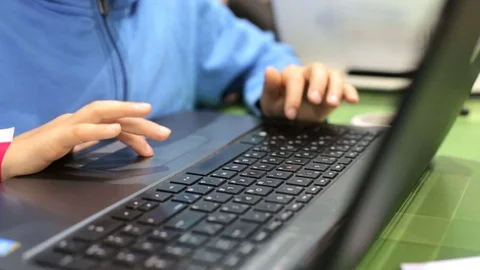 Boy playing on laptop Video stock 81234603