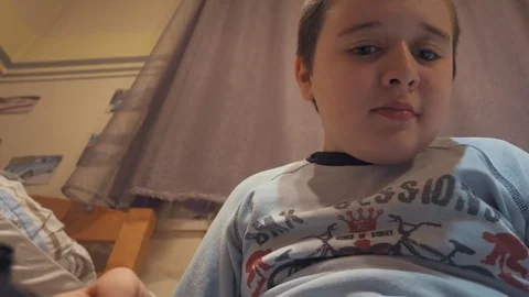 Boy playing with Lego blocks Stock Footage 73057257