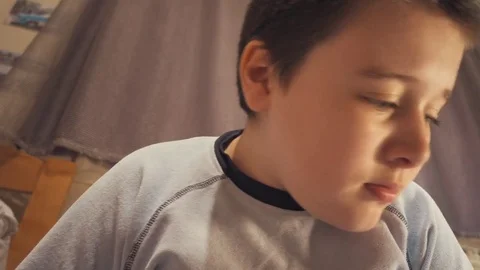 Boy playing with Lego blocks Video stock 73057703
