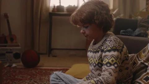 Boy Playing New Console Video Game at Home in 90s 스톡 동영상 273740990