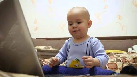 Boy Playing with noteboock Stock Footage 72664445