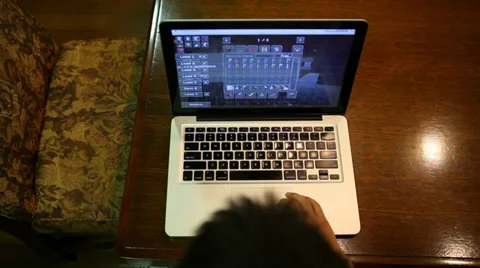 Boy Playing Popular Minecraft Game on Laptop Computer Stock Video Stock Footage 33254275