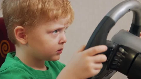 Boy Playing Races Closeup Stock Footage 168402853