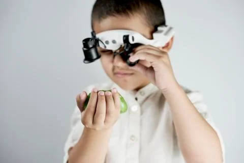 Boy Playing With Slime Stock Photos