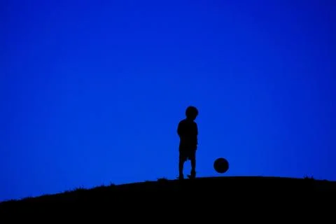 Boy playing with a soccer ball (without wires) Stock Photos