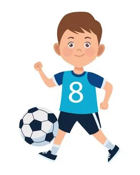 Boy playing soccer Stock Illustration