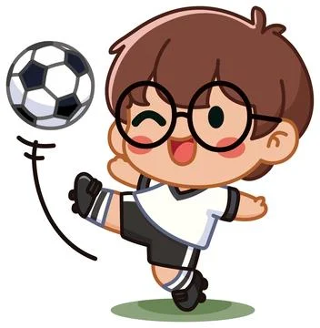 Boy Playing Soccer Stock Illustration
