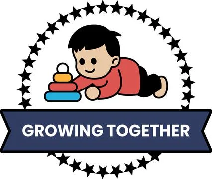 A boy is playing with a stack of blocks in the style of sign illustrations Stock Illustration