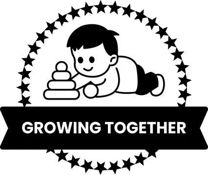 A boy is playing with a stack of blocks in the style of sign illustrations Stock Illustration