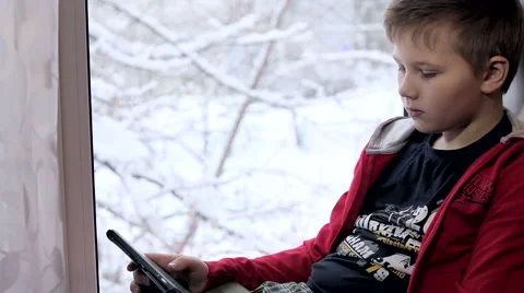 Boy,  playing on tablet Stock Footage 59946198