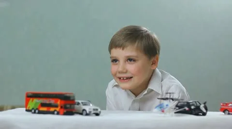 Boy playing a toy helicopte, child playing 003 Stock Footage