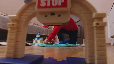 The Boy Playing With Toys Stock Footage 167357090