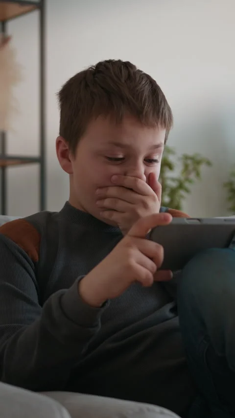 Boy Playing Video Game With Intensity Stock Footage 335476151