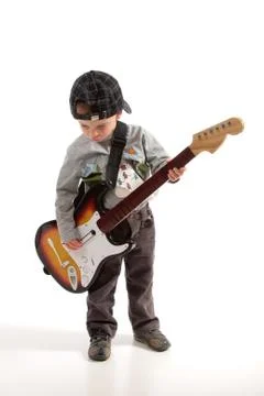 Boy playing video game Stock Photos
