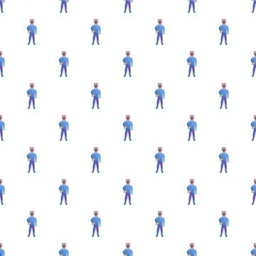Boy playing virtual reality video game seamless pattern Stockillustratie