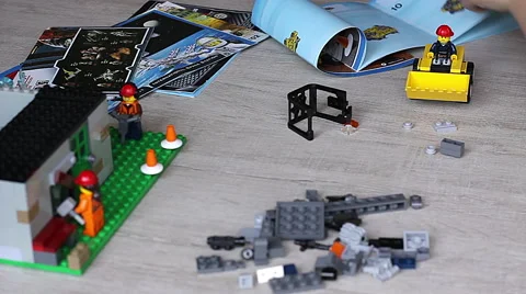 Boy plays with blocks Stock Footage 59591731