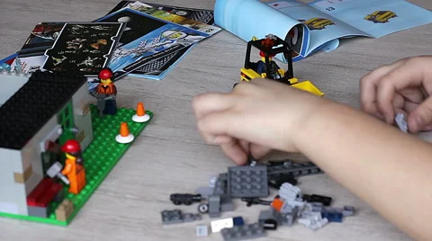 Boy plays with blocks Stock Footage 59592518