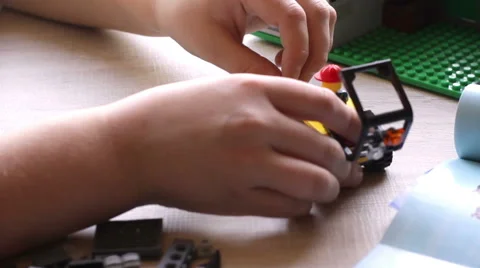Boy plays with blocks Stock Footage 59592534