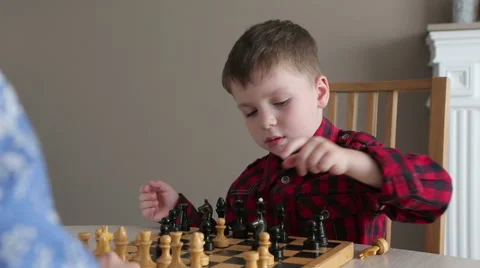 Boy Plays Chess part Stock Footage 66234912