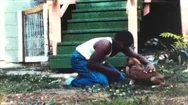 Boy Plays With His Dog In The Yard 1950S Vintage Film Home Movie 4875 Stock Footage