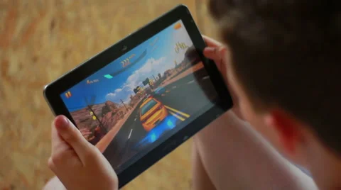 Boy Plays On Ipad Stock Footage 40499749