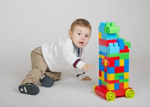 Boy plays Foto stock