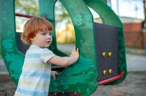 The boy plays Stock Photos