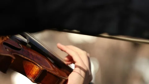 A boy plays the violin 1 Stock Footage 333590303