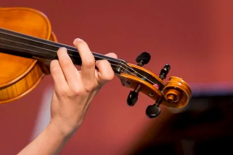 Boy plays violin Stock Photos