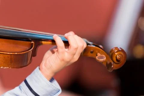 Boy plays violin Stock Photos