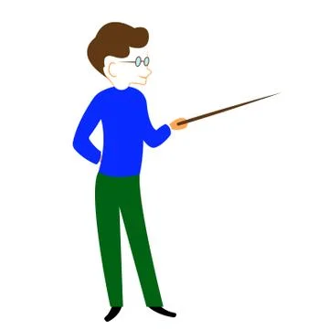 Boy With Pointer. Stock Illustration
