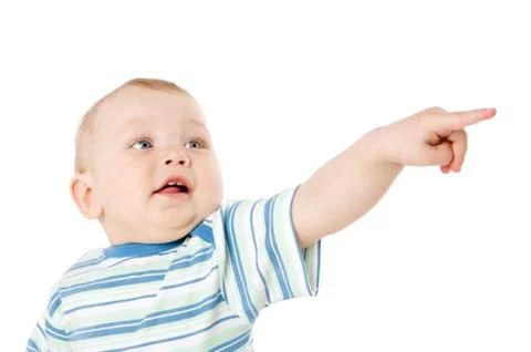 Boy Pointing Foto stock