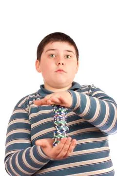 Boy with poker chips Foto stock