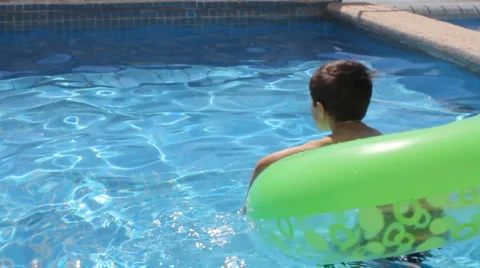 Boy in Pool Stock Footage 1067561