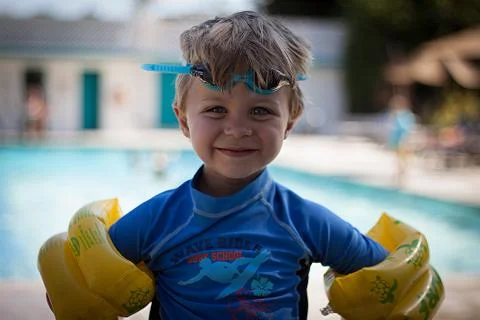 Boy at the Pool Stock Photos