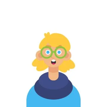 Boy portrait. Boy blonde. Flat. Vector Stock Illustration