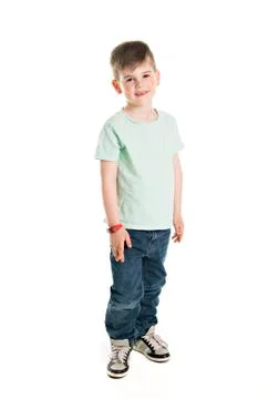A boy posing over white studio background Stock-Fotos