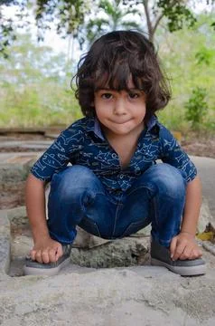 Boy posing for photo Stock Photos