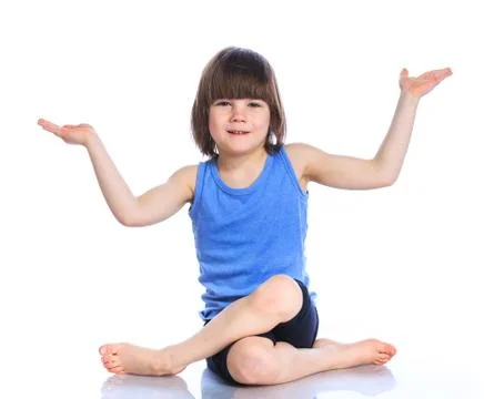 Boy practice yoga Foto stock